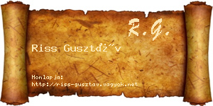 Riss Gusztáv névjegykártya